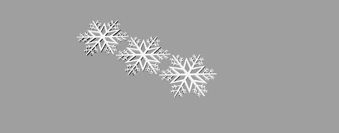 Three snowflake ornaments | 3D