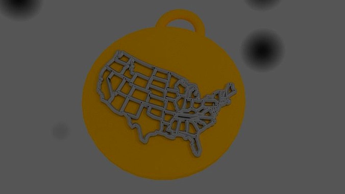 Pendant US India map | 3D