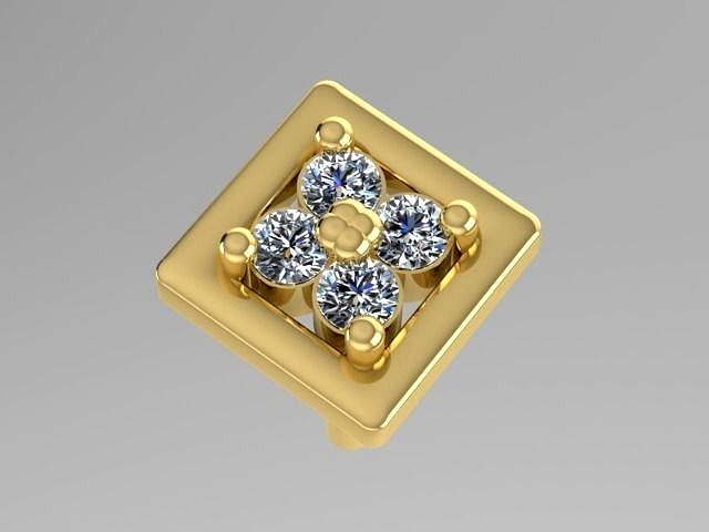 Stud Diamond Earring 1 | 3D