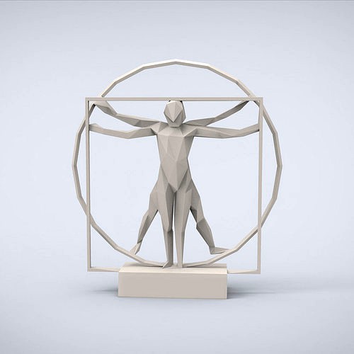 Printable Vitruvian Lowpoly Style | 3D model