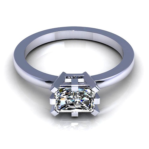 Emerald Diamond Ring | 3D