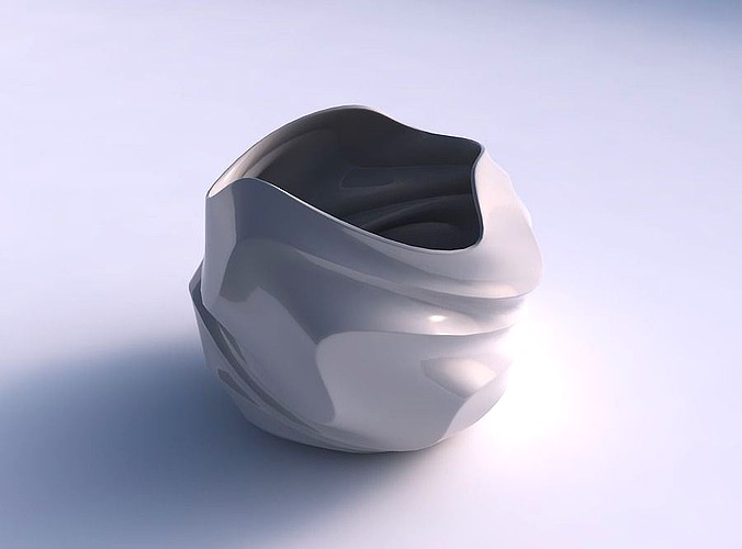 Bowl Spheric wavy with pronounced horizontal sections | 3D