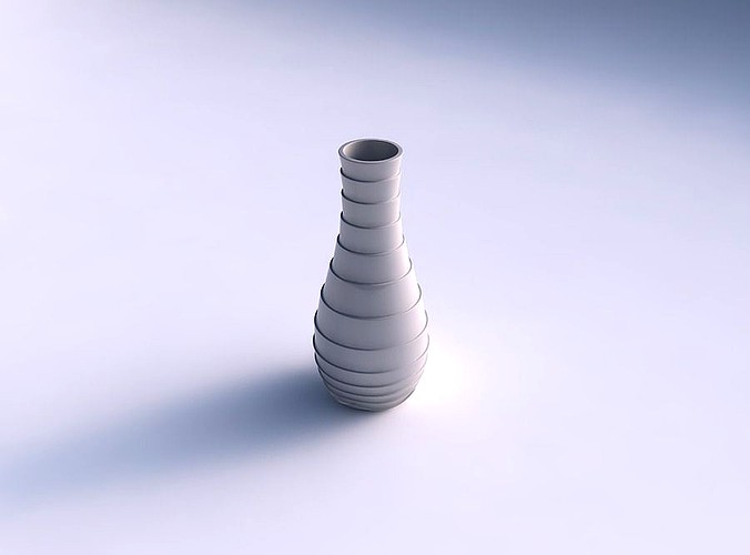 Vase curved with horizontal layers | 3D