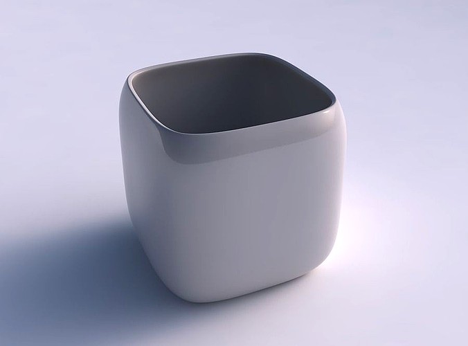 Vase quadratic stumpy smooth | 3D