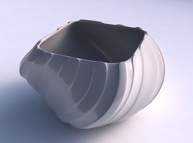 Bowl helix with smooth vertical ribbons | 3D