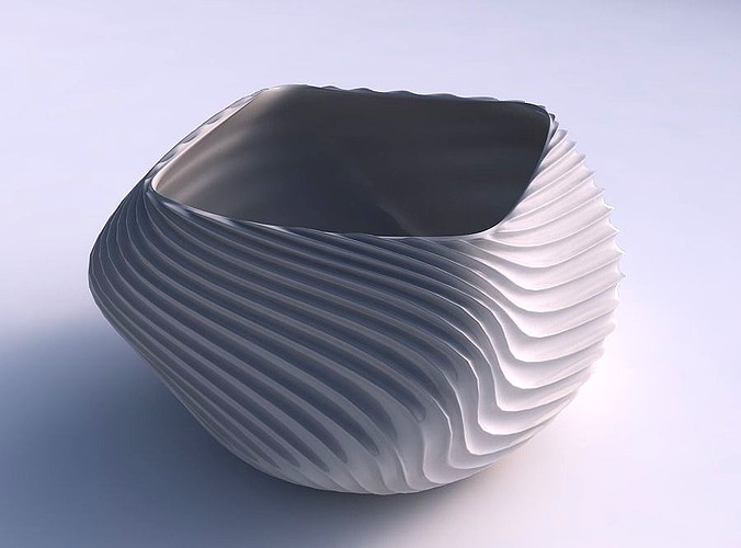 Bowl helix with wavy extruded lines 2 | 3D
