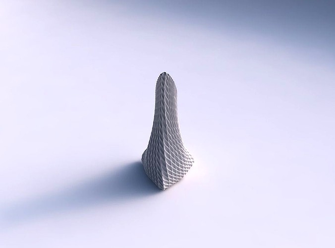 Vase grounded tipping triangle with bent extruded lines | 3D