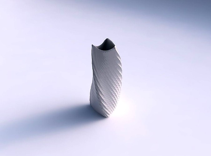 Vase twist curved tipping triangle 2 with twisted diagonal grid pattern | 3D