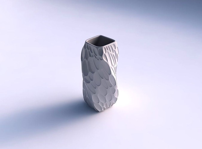 Vase twisted quadratic with bubbles | 3D