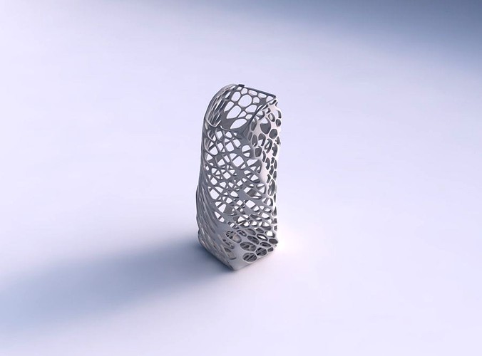 Vase twisted arc quadratic with twisted dense organic lattice | 3D