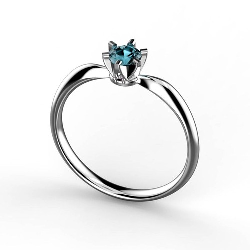 Engagement ring with 4 mm stone | 3D