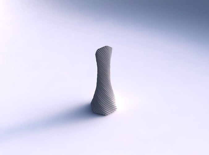 Vase twisted squeezed and bent hexagon with bent extruded lines 2 | 3D