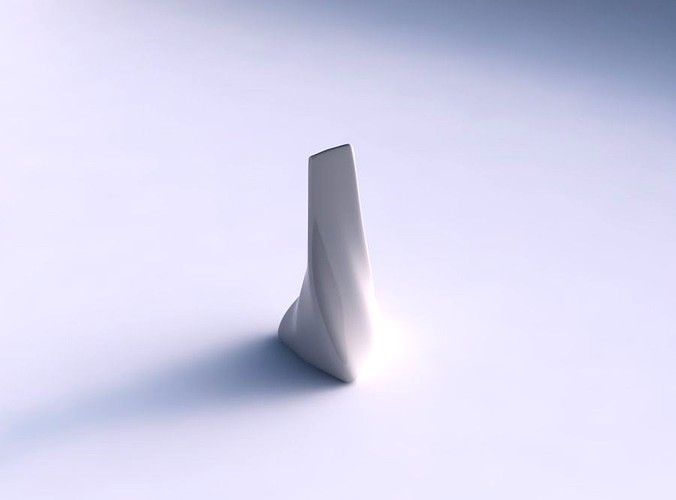 Vase twist grounded tipping triangle with helix smooth | 3D
