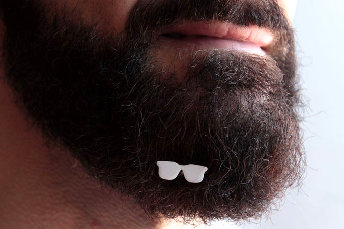 Sunglasses for beard - front wearing | 3D