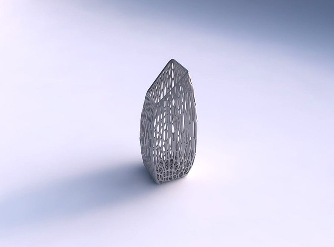 Vase bent rectangle with fine organic lattice | 3D