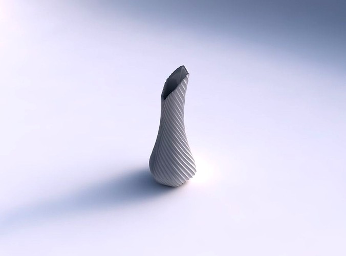 Vase top bent hexagon 2 with bent extruded lines 2 | 3D