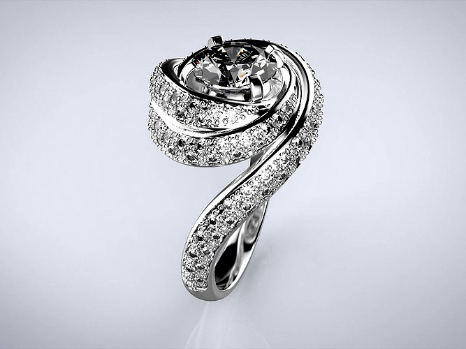 Engagement Swirl Ring spiral | 3D