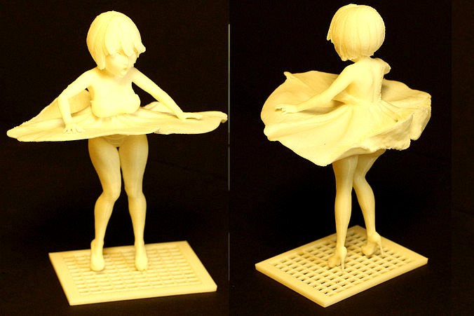 Skirt Blow-Up Anime Miniature | 3D