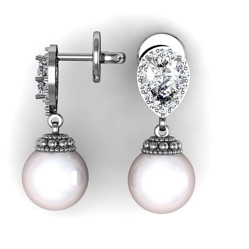 Pearl earrings | 3D