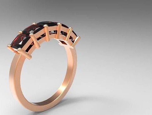4 karat ring  | 3D