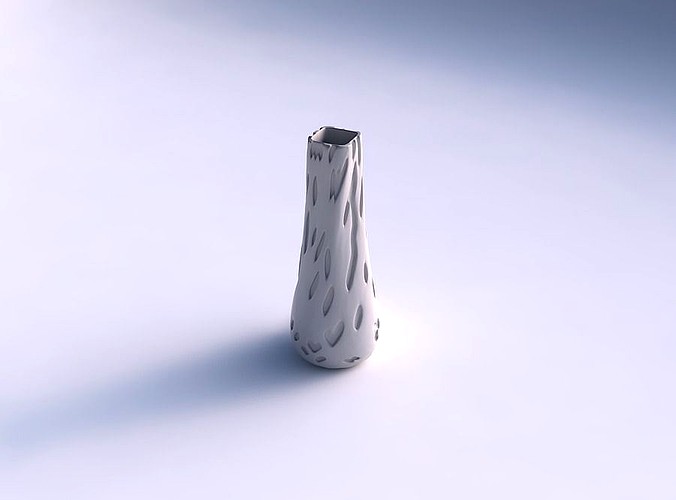 Vase semi quadratic with cavities smooth | 3D