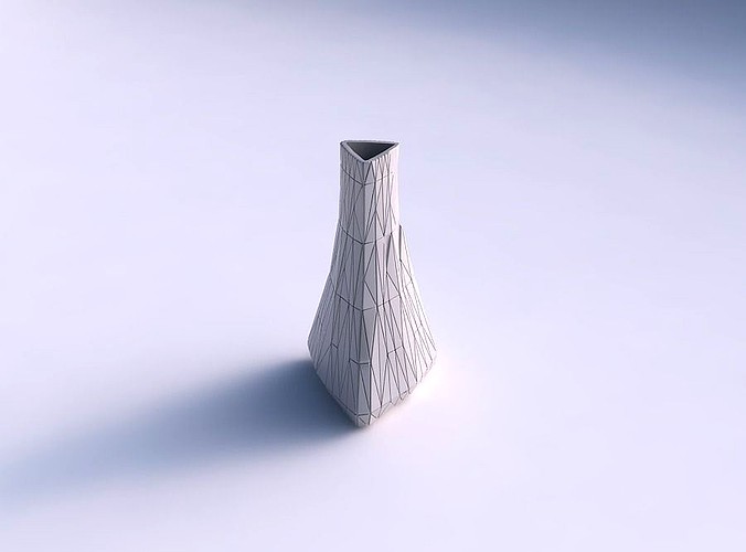 Vase grounded triangle with random triangle plates | 3D