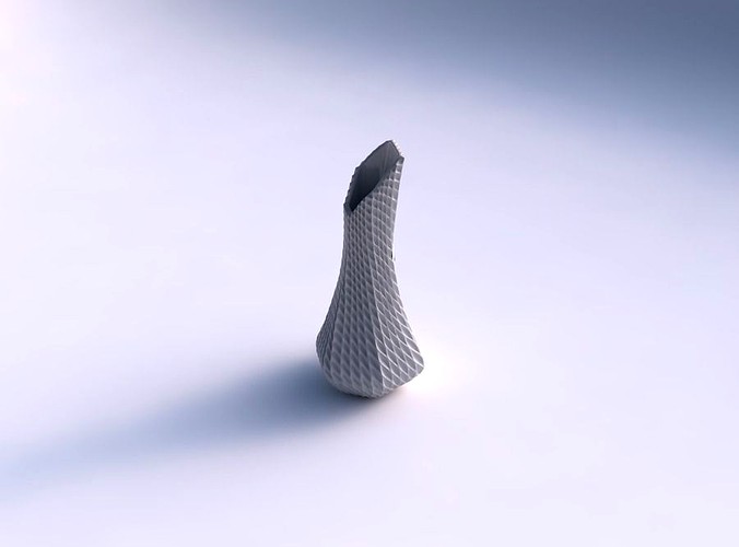 Vase top bent hexagon 2 with bent extruded pattern | 3D