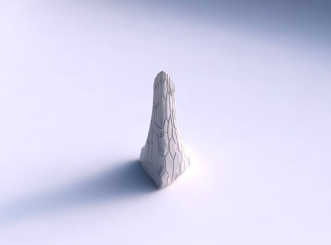 Vase grounded tipping triangle with organic cells | 3D
