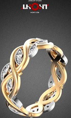 VINE wedding ring RG0014 | 3D