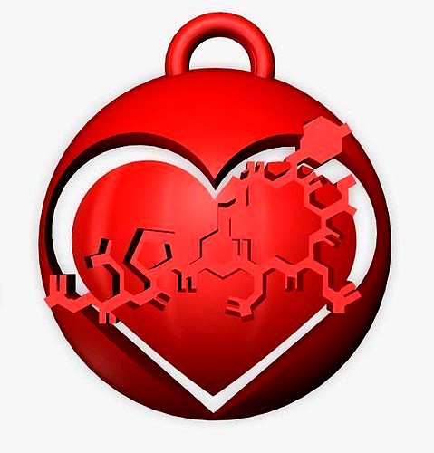 Oxytocin Heart Pendant 2 | 3D