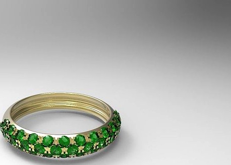 Lightweight ring with gems | 3D