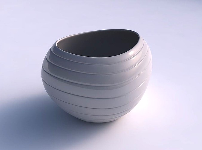 Bowl compressed 2 with smooth horizontal dents | 3D