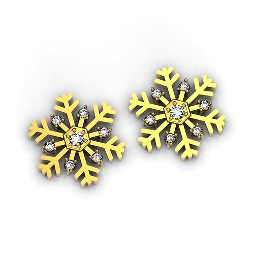 Snowflakes earrings | 3D