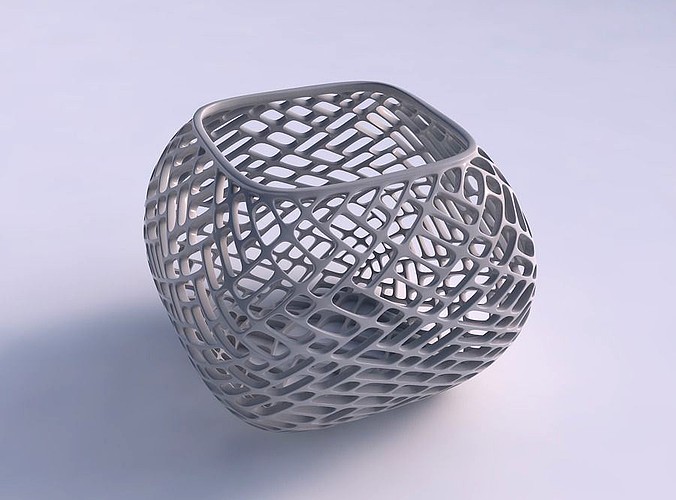 Bowl semi-quadratic with lattice tiles | 3D