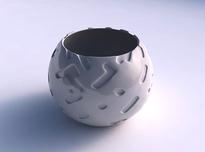 Bowl spheric with cavities smooth | 3D
