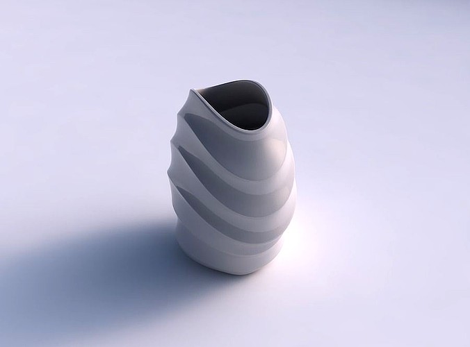 Bowl compressed with pronounced horizontal sections | 3D