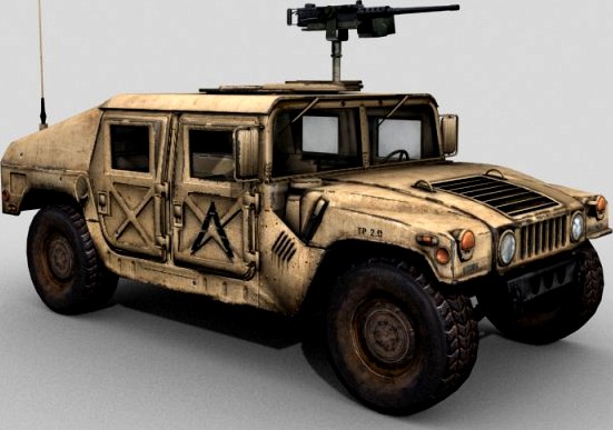 Military HMMWV Desert 3D Model