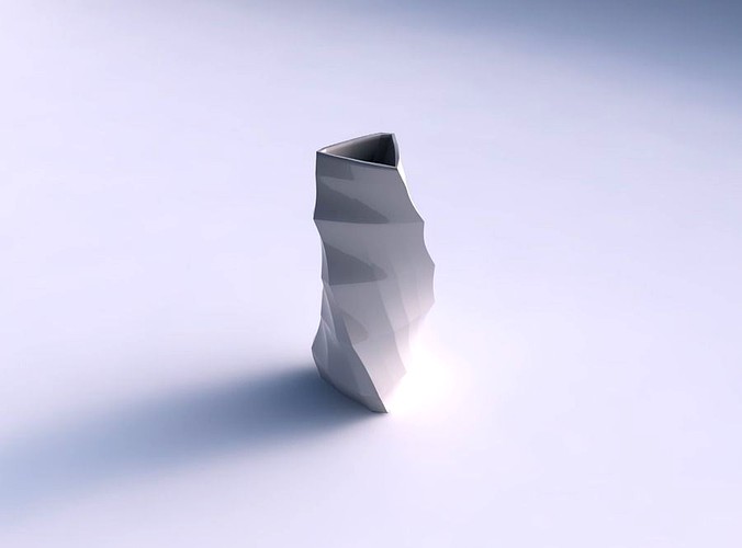 Vase twist curved tipping triangle 2 with curved creases | 3D