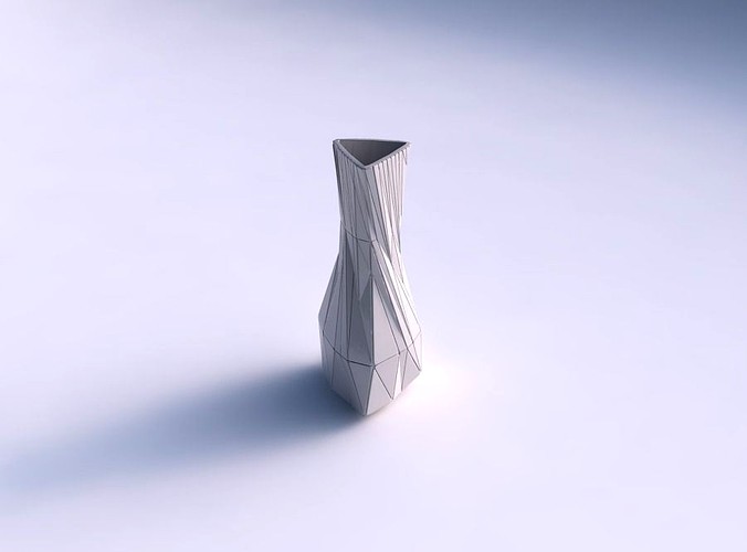 Vase puffy triangle with twisted random triangle plates | 3D