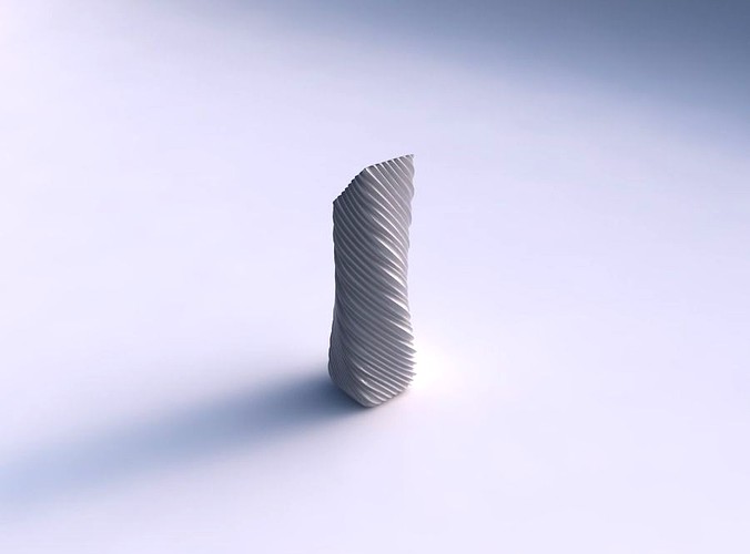Vase twisted bent rectangle with bent extruded lines 2 | 3D