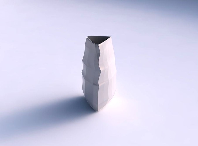 Vase triangle with curved creases | 3D