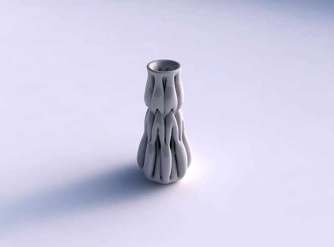 Vase with fat intertwining lines tapered | 3D