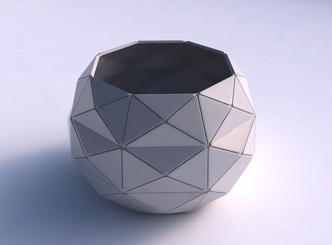 Bowl spheric with triangle plates | 3D