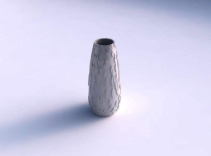 Vase Bullet with scattered diagonal grid plates | 3D