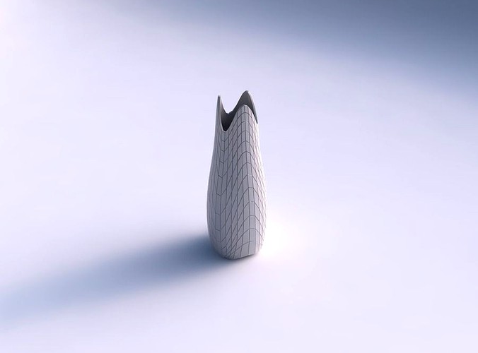 Vase with wavy grid plates | 3D