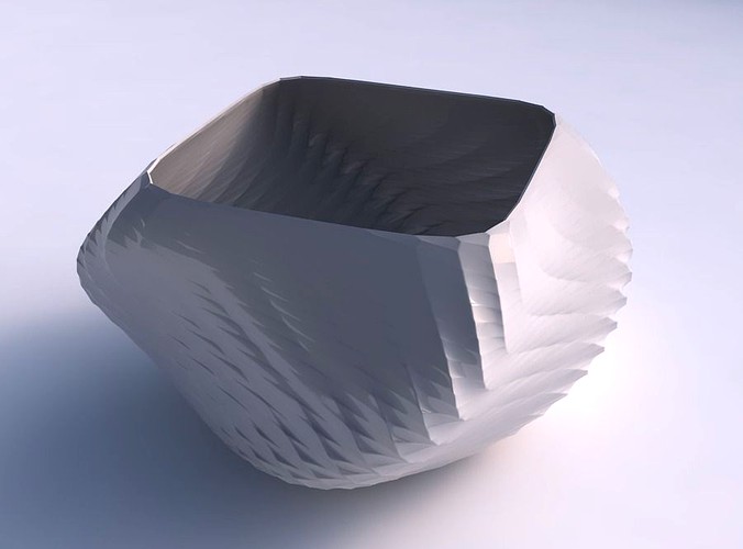 Bowl helix with twisted diagonal grid pattern | 3D