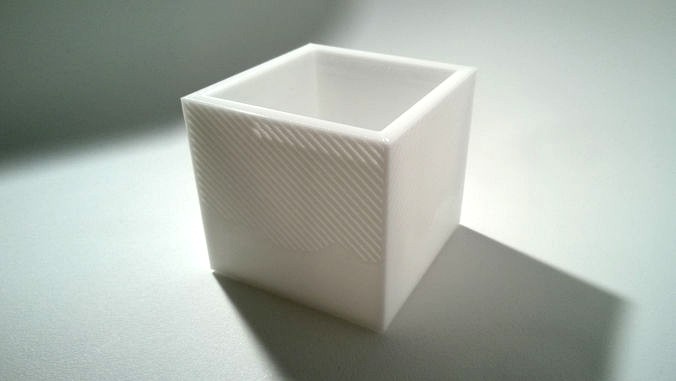 003g - Planter - Small Cuboid With Pattern - | 3D