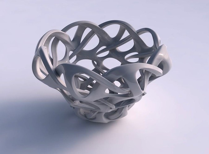 Vase flared with interlacing lattice squeezed | 3D