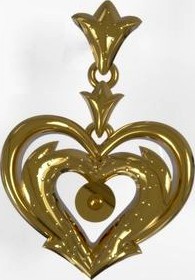 Golden Heart Shaped Earring Jewelry | 3D