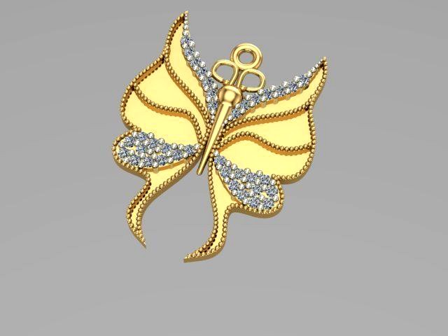 sintered butterfly pendant | 3D